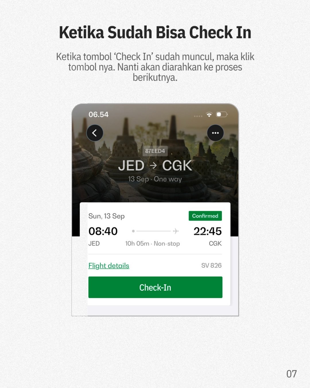 Langkah 06 - Ketika Sudah Bisa Check-In
