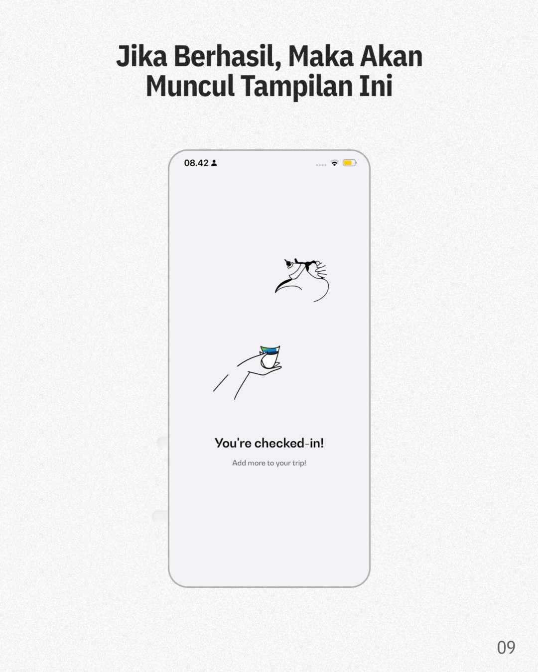 Langkah 08 - Check-In Berhasil